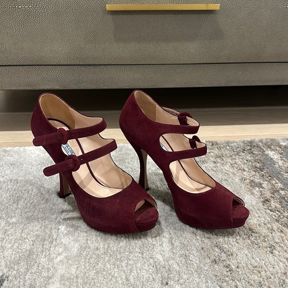 Prada Mary Jane Suede Pumps